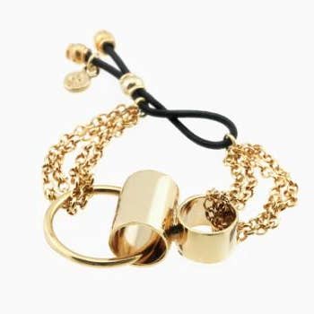 Adjustable Gold Plated Form Bracelet for wholesale by Viviane Guenoun