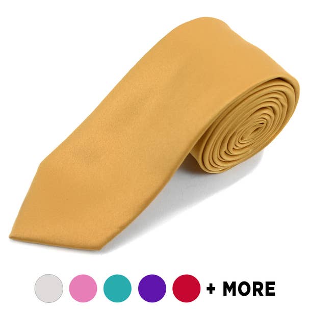 Wholesale [Promotion] Poly Satin Solid 2.5 Slim Tie for your store - Faire