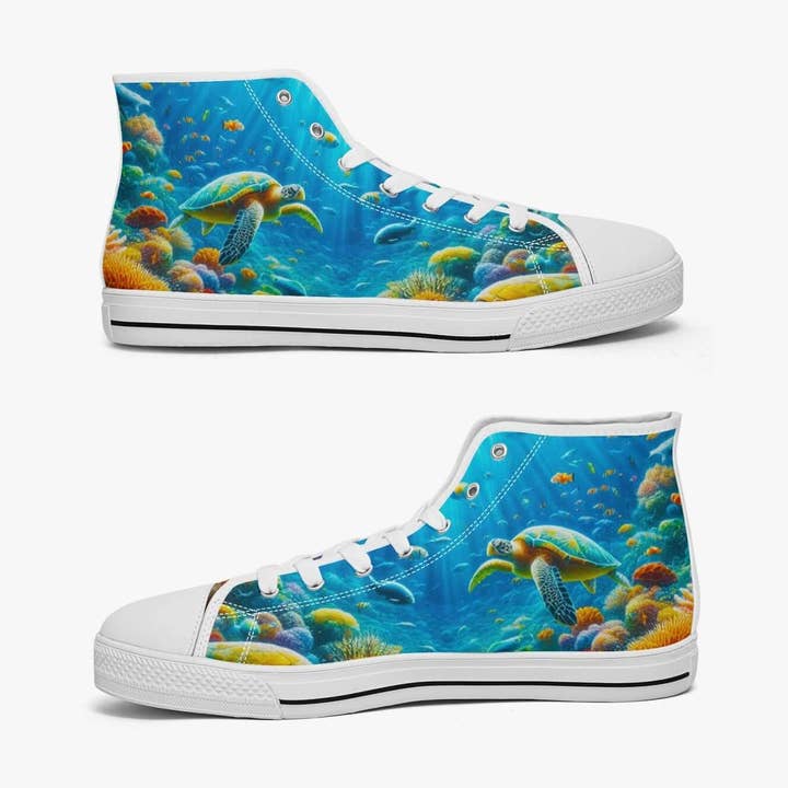 Ocean Thema #3.0 Hoge Canvas Schoenen voor wholesale door Oh Pote