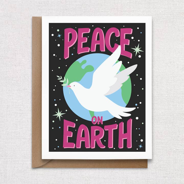 Peace On Earth Dove kerstkaart voor wholesale door HellaHoney Co
