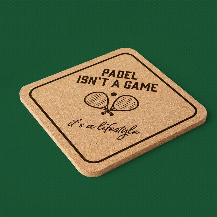 CGB Giftware - Vente Sous-verre - Dessous de verre carré en liège "Le padel n'est pas un jeu, c'est un style de vie"