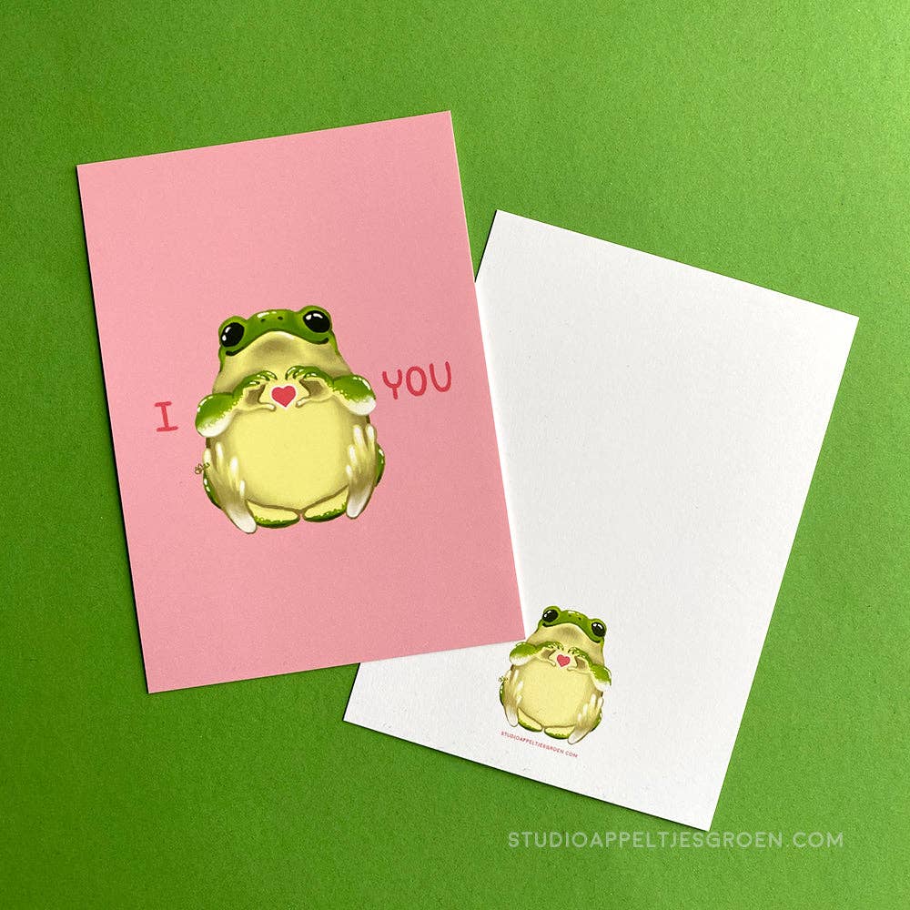 Studio Appeltjesgroen - Wholesale Valentine's Day Card - I FROG YOU  Valentine's Day postcard2