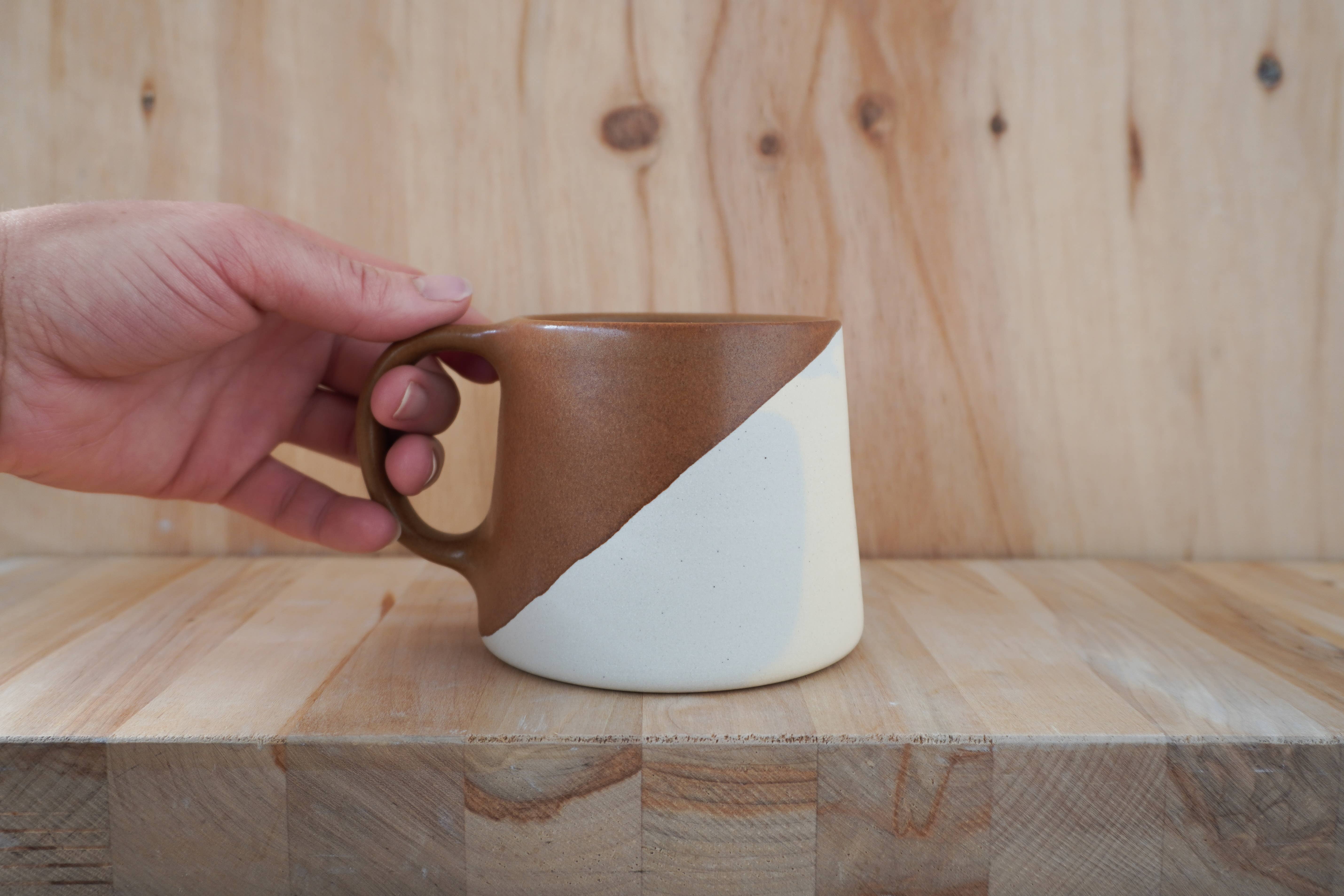 Shelby Page Ceramics - Wholesale Coffee Mug - Classic Taper Mug - Angle Dip18