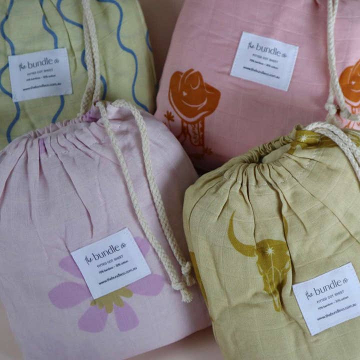 The Bundle Co - Wholesale Cot/Crib Sheets - Arizona Fitted Cot Sheet - 70% Bamboo + 30% Cotton