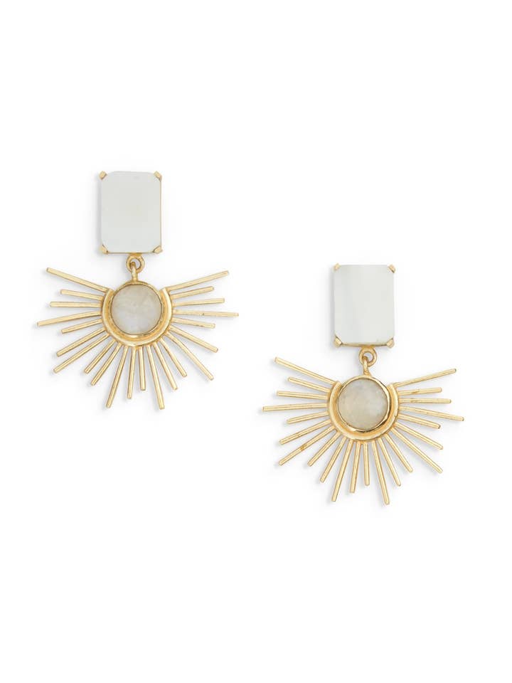 Maya Earrings | Moonstone for wholesale by Ever Alice Studio