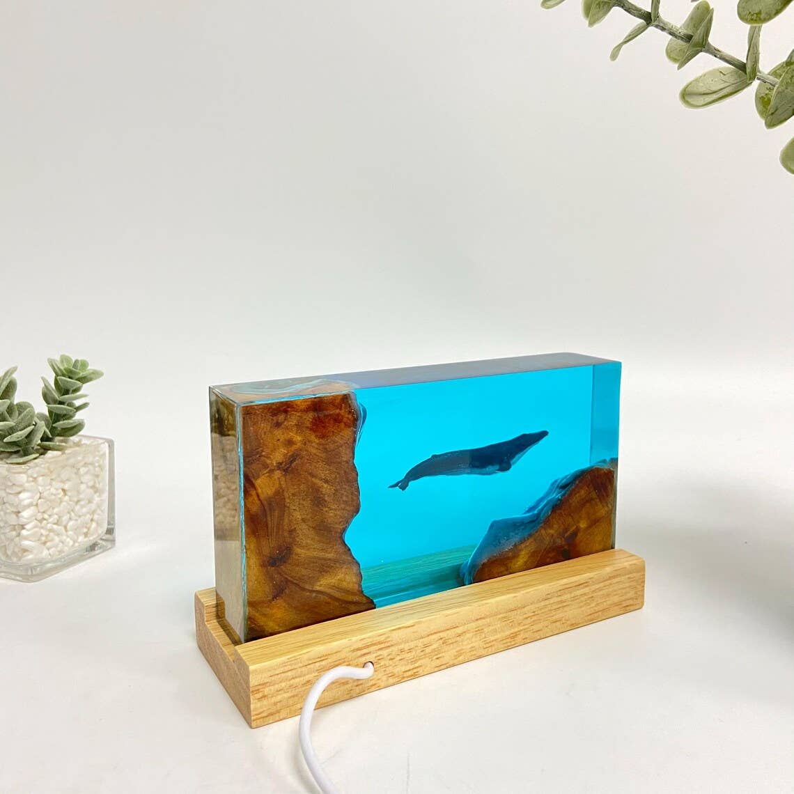 Merchemy - Wholesale Night Light - Ocean Whale Cube Resin Lamp Night Light Resin Marine2
