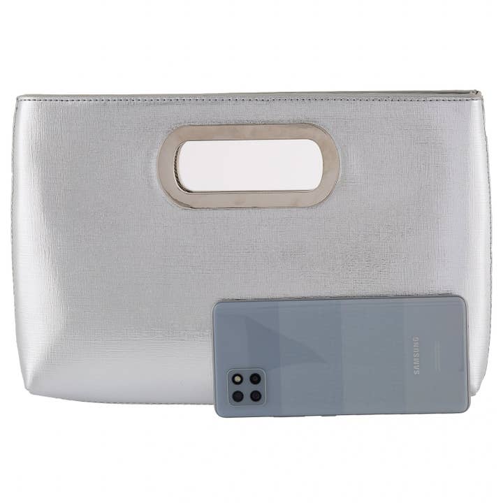 JNBFASHION.COM - Wholesale Clutch Bag - Women's - Crushed Metallic Top Handle Clutch