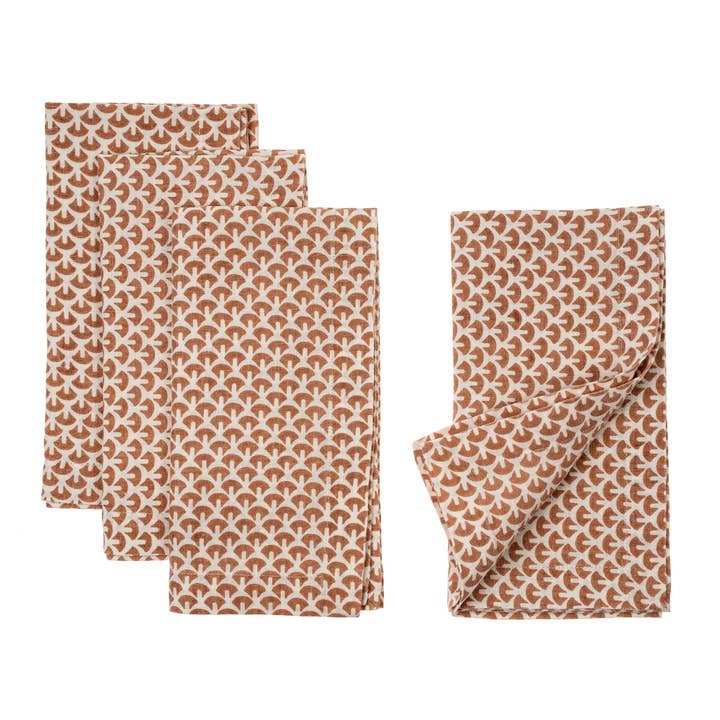 Indaba Trading - Wholesale Dinner & Cloth Napkin - Ella Linen Napkins S/4, Terracotta