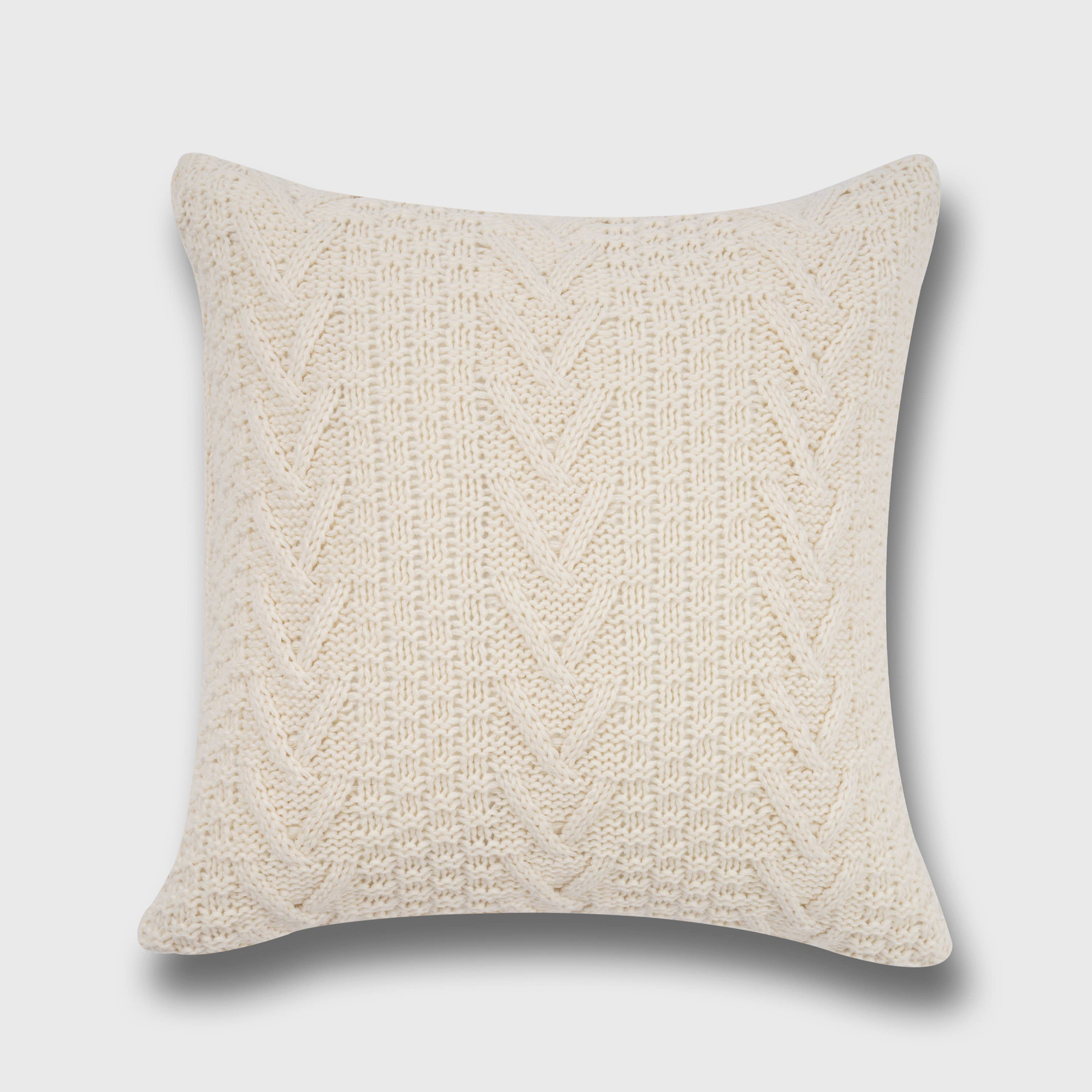 Euro Washed Waffle Weave Throw Pillow White - Threshold™