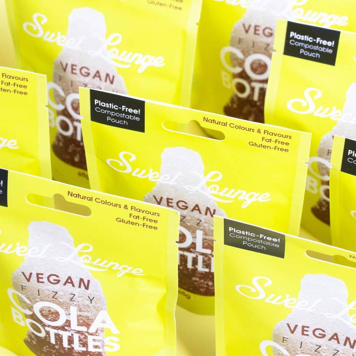 Sweet Lounge – Engroshandel Vingummi – Veganske Fizzy Cola Flasker (Plastfri) 65g