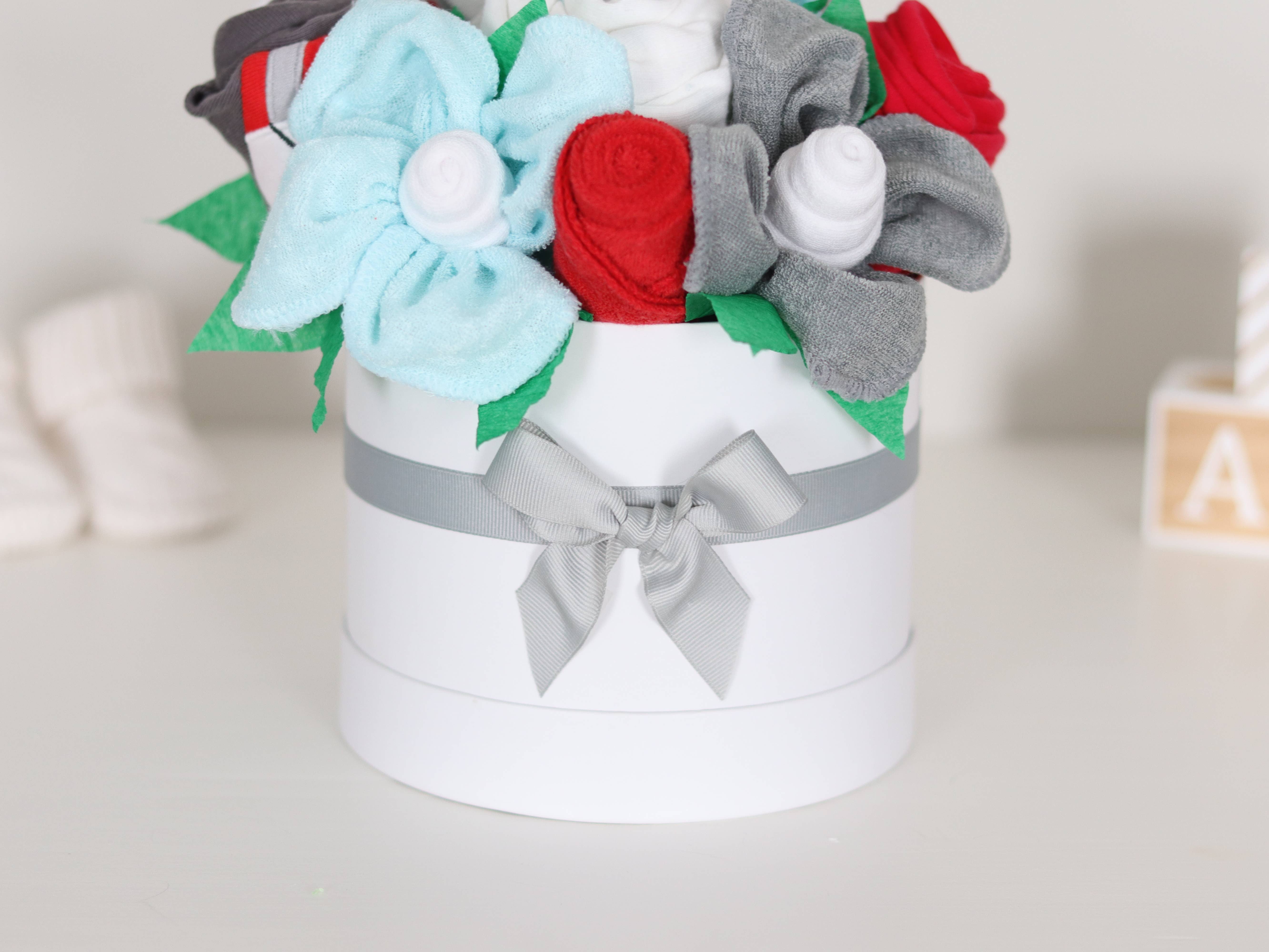 Baby Blossom Company – Caixa/conjunto de presente para nova mãe por atacado – Caixa de Presente para Bebé Menino Bouquet de Flores - Pequeno Novato1