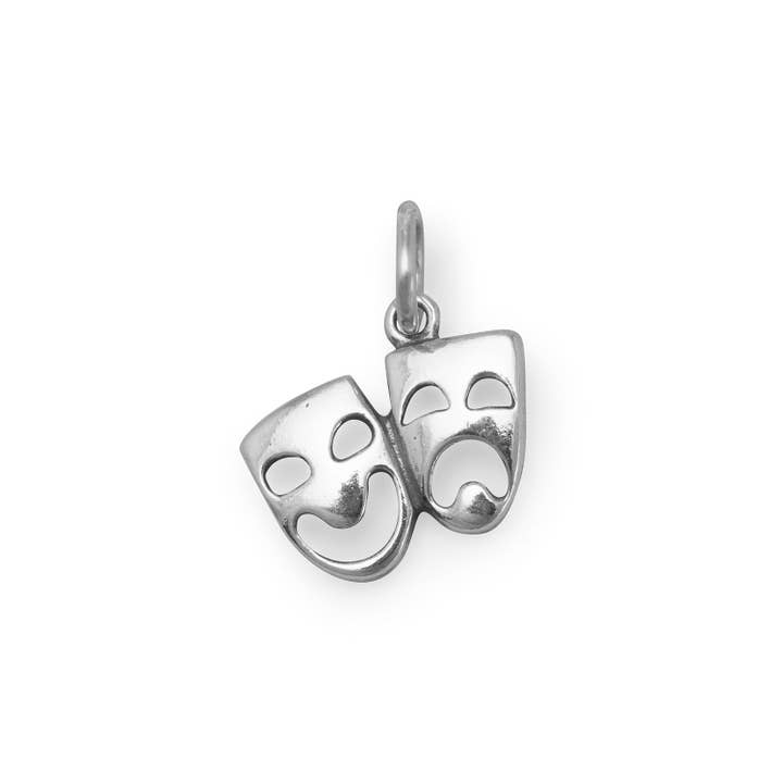 Silver Stars Collection - Wholesale Individual Charm/Pendant - Comedy and Tragedy Mask Charm
