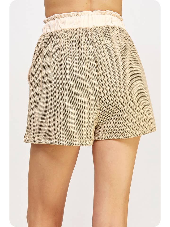 Strut & Bolt - Wholesale Shorts - Women's - Mixed Media Detail Knit Shorts8