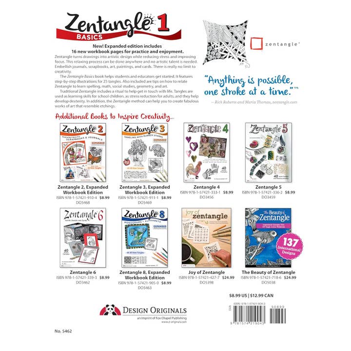 Fox Chapel Publishing – Artes e entretenimento por atacado – Noções básicas do Zentangle, Edição de pasta de trabalho expandida1