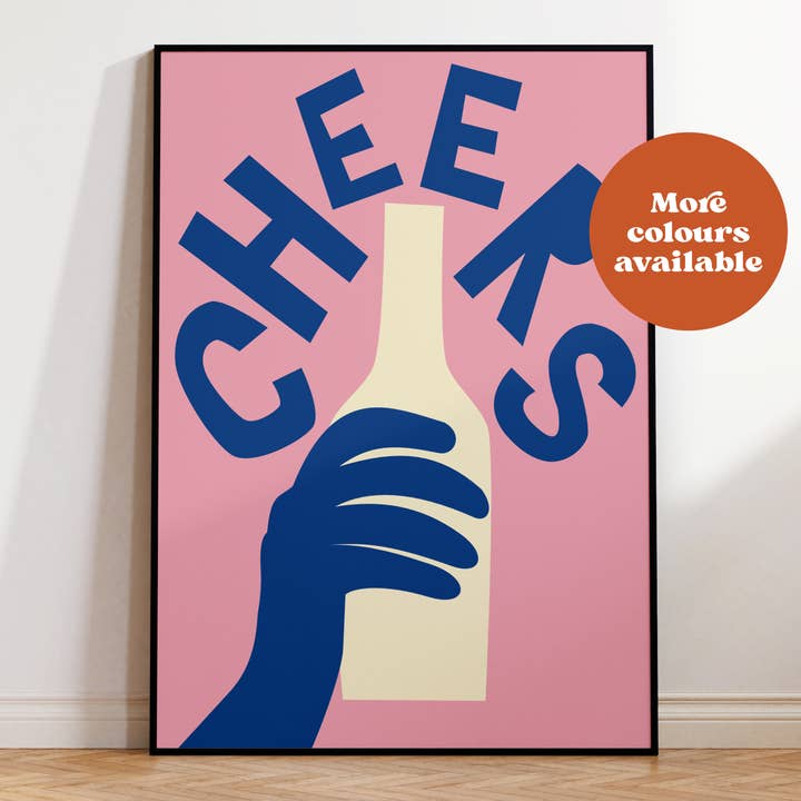 Imprimé italien Cheers du milieu du siècle pour la vente par Lauren Beth Designs