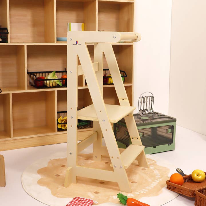 Montessori-inspired adjustable kitchen tower for toddlers for wholesale by Damoch Family