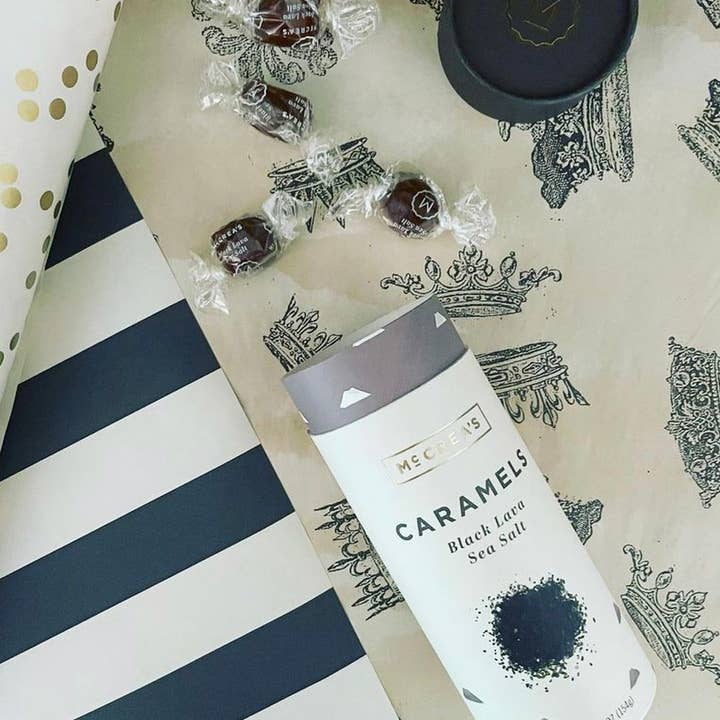 McCrea's Candies - Wholesale Caramel - Caramels Tall Tube - Black Lava Sea Salt (6 per case)2