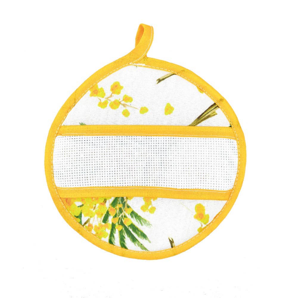 Almatex srl - Wholesale Oven Mitt/Pot Holder - GARDEN potholder square or round with etamine band1
