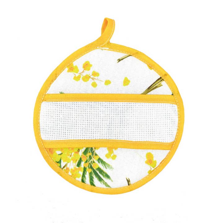 Almatex srl - Wholesale Oven Mitt/Pot Holder - GARDEN potholder square or round with etamine band1