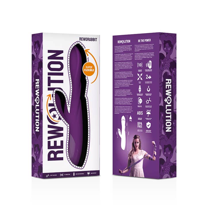 LOVERS - SHOP - Venta al por mayor Juguetes eróticos - VIBRADOR FLEXIBLE CON RABBIT - 100% VEGANO