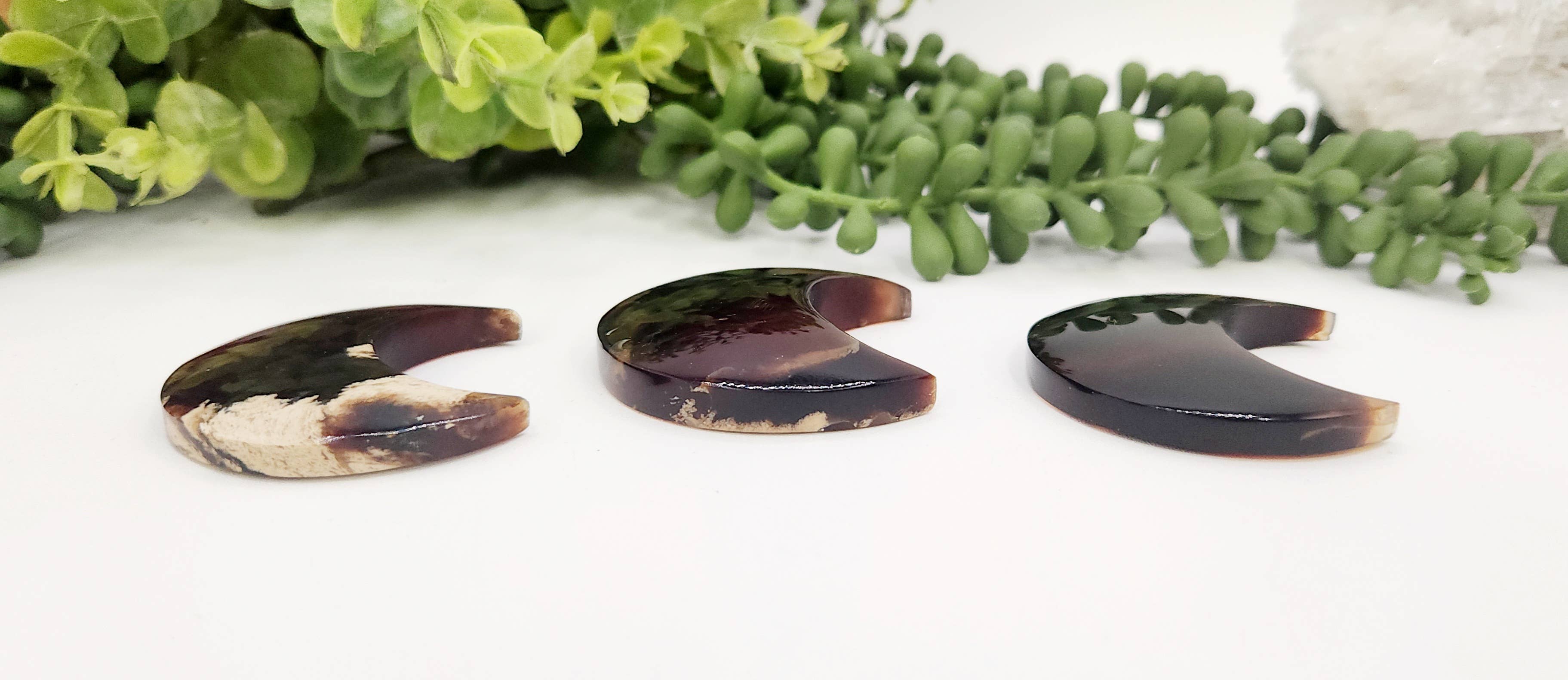 Meraki Gemstones - Wholesale Spiritual Stone/Crystal - Amber Moon Shape (Approximately 50mm) 100% Natural Amber2