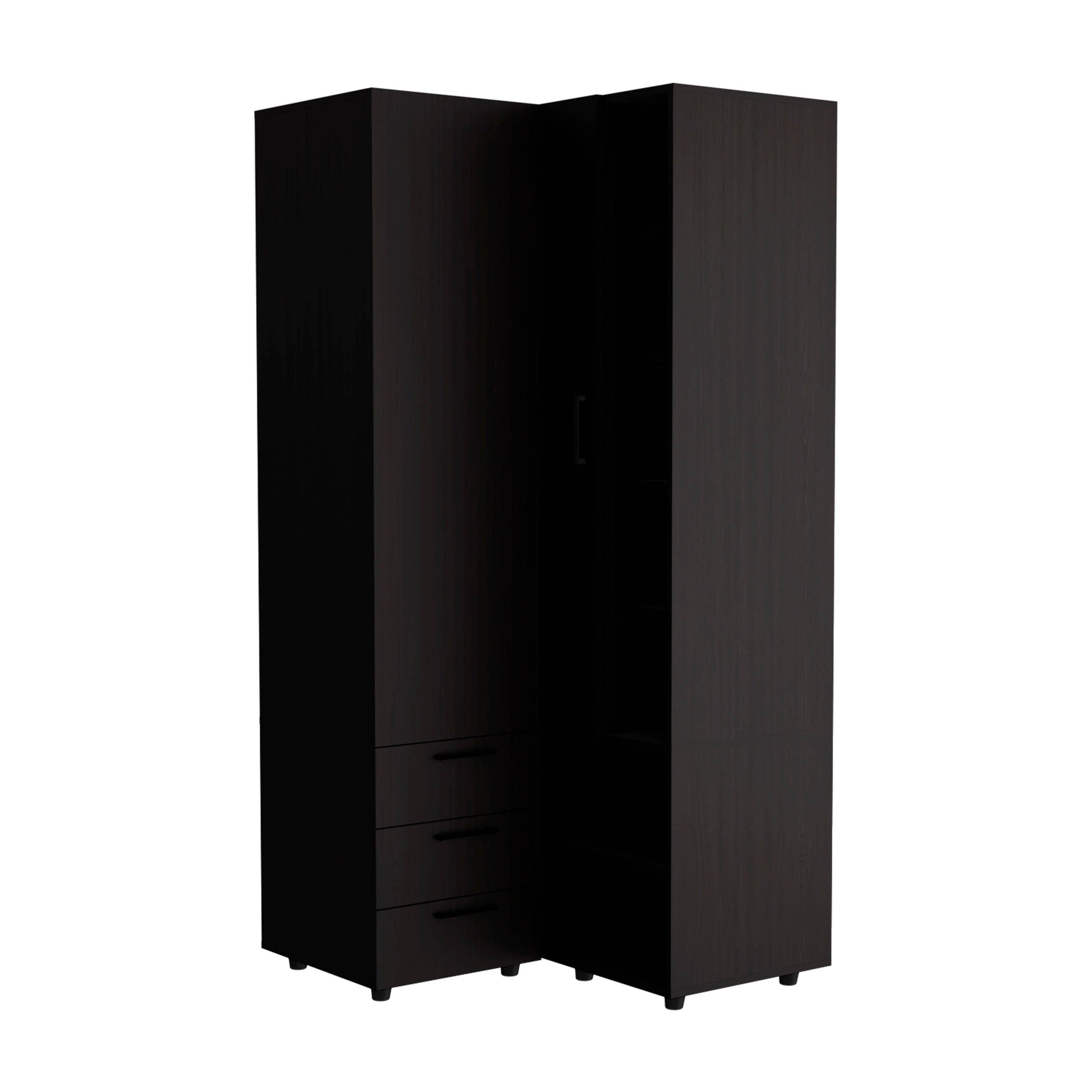 TUHOME FURNITURE - Wholesale Bedroom Furniture - Toulouse Corner Armoire With Double Doors And Interior Shelves, Space-Saving Wardrobe10