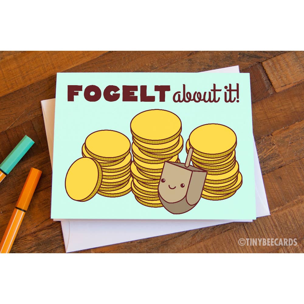 Tiny Bee Cards - Vendita all'ingrosso Biglietti di auguri per Hanukkah - Biglietto Gelt Hanukkah «Fogelt About It!»1