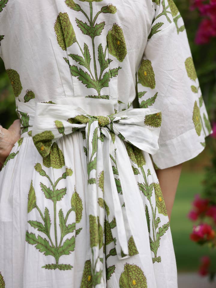 Maison Marigold - Wholesale Dress - Women's - Como Wrap Dress Green Flower