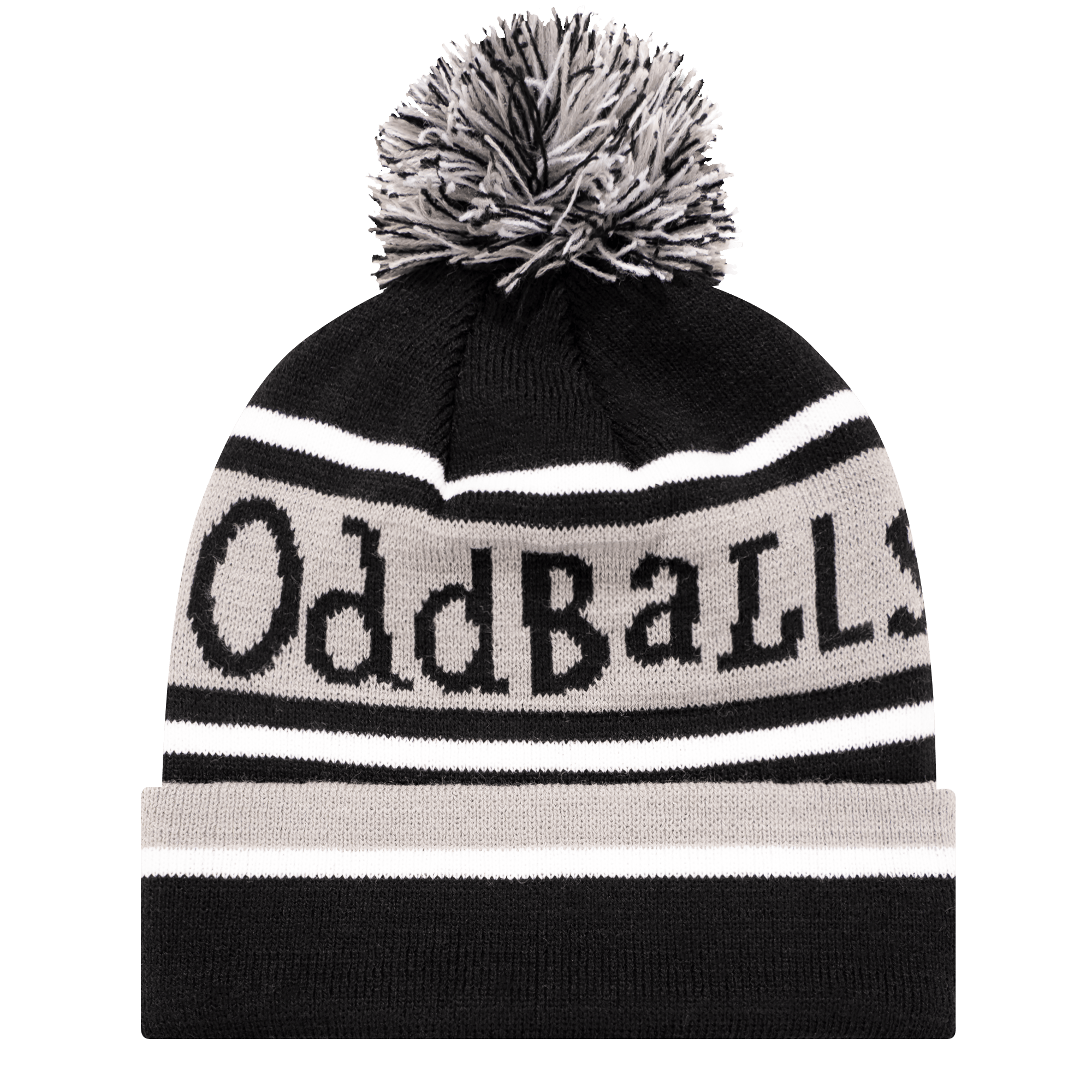 OddBalls – wholesale Beanie – Unisex – Black | Grey | White - Bobble Hat0