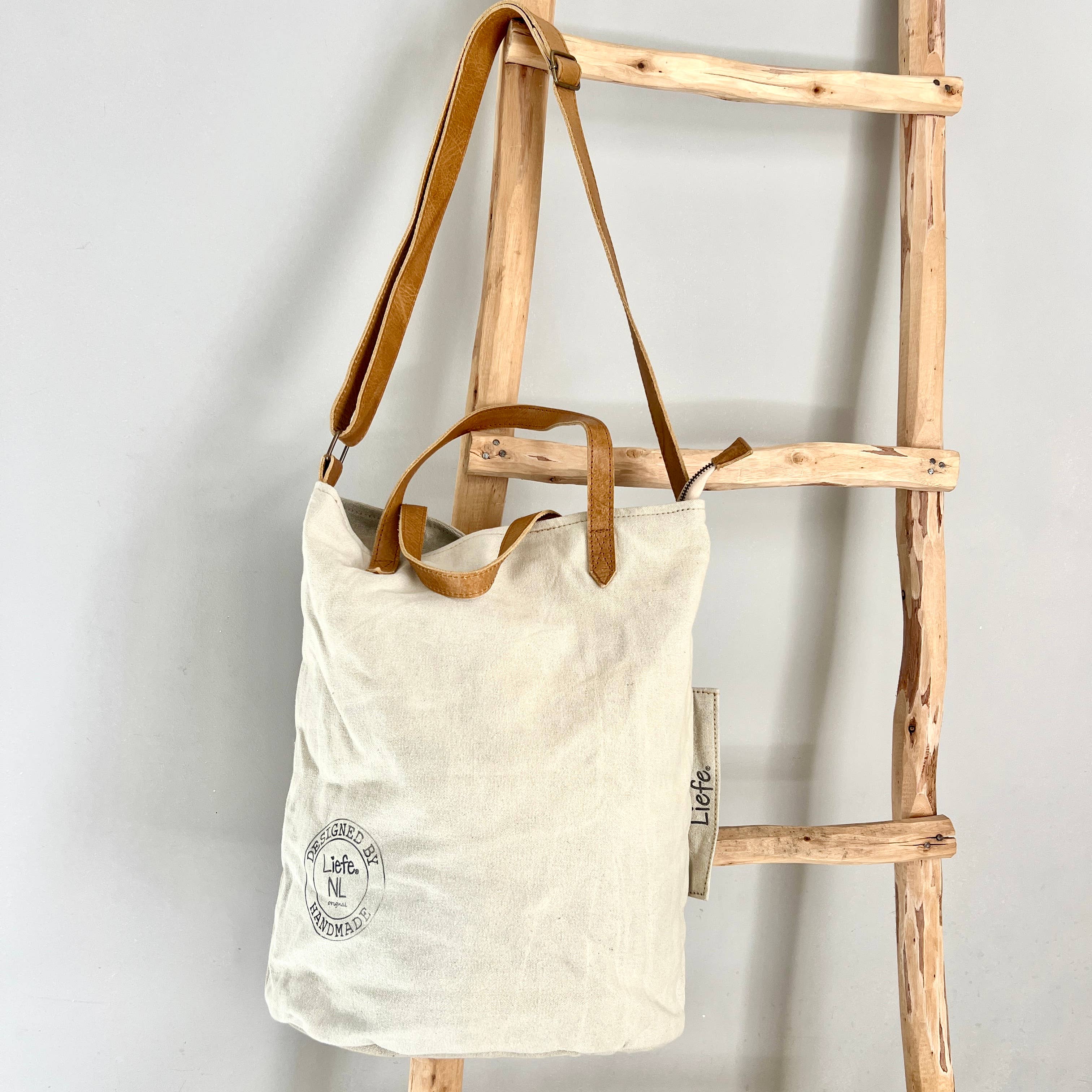 Liefe NL - Wholesale Shoulder Bag - Women's - BucketBag (light canvas) - raw NEW4