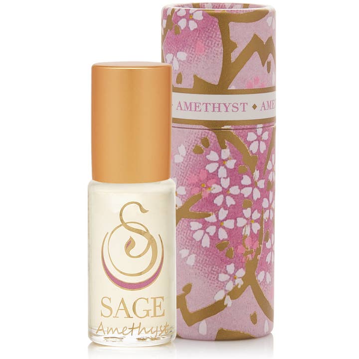 Amethyst Gemstone Perfume Oil Concentrate Roll-On- 1/8 oz for wholesale by The Sage Lifestyle - A Gemstone Perfumery