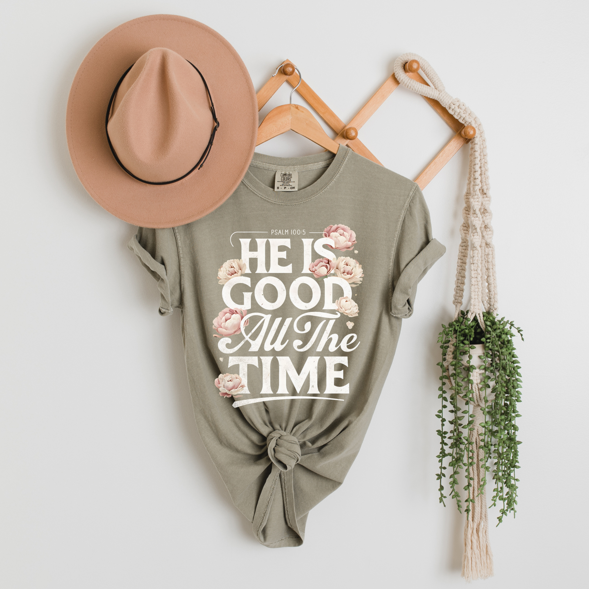 Scripted Pearl - Wholesale Screen Printed T-Shirt - Women's - God Is Good All The Time Comfort Colors Christian T Shirt6
