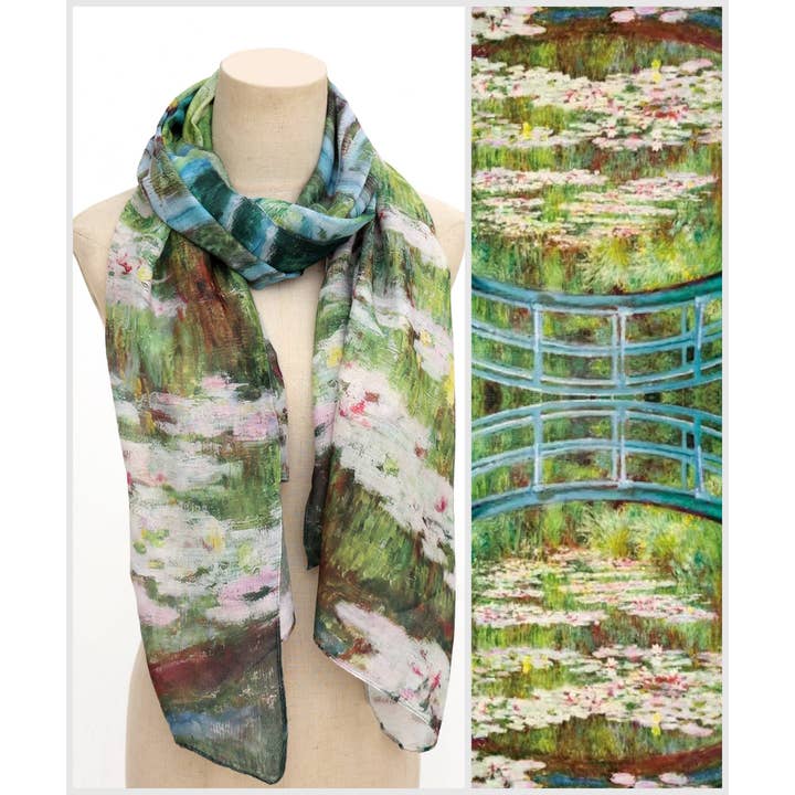 JC Sunny Fashion - Wholesale Sjaal - Dames - JC0711148 Claude Monet-Brug over een vijver met waterlelies Sjaal2