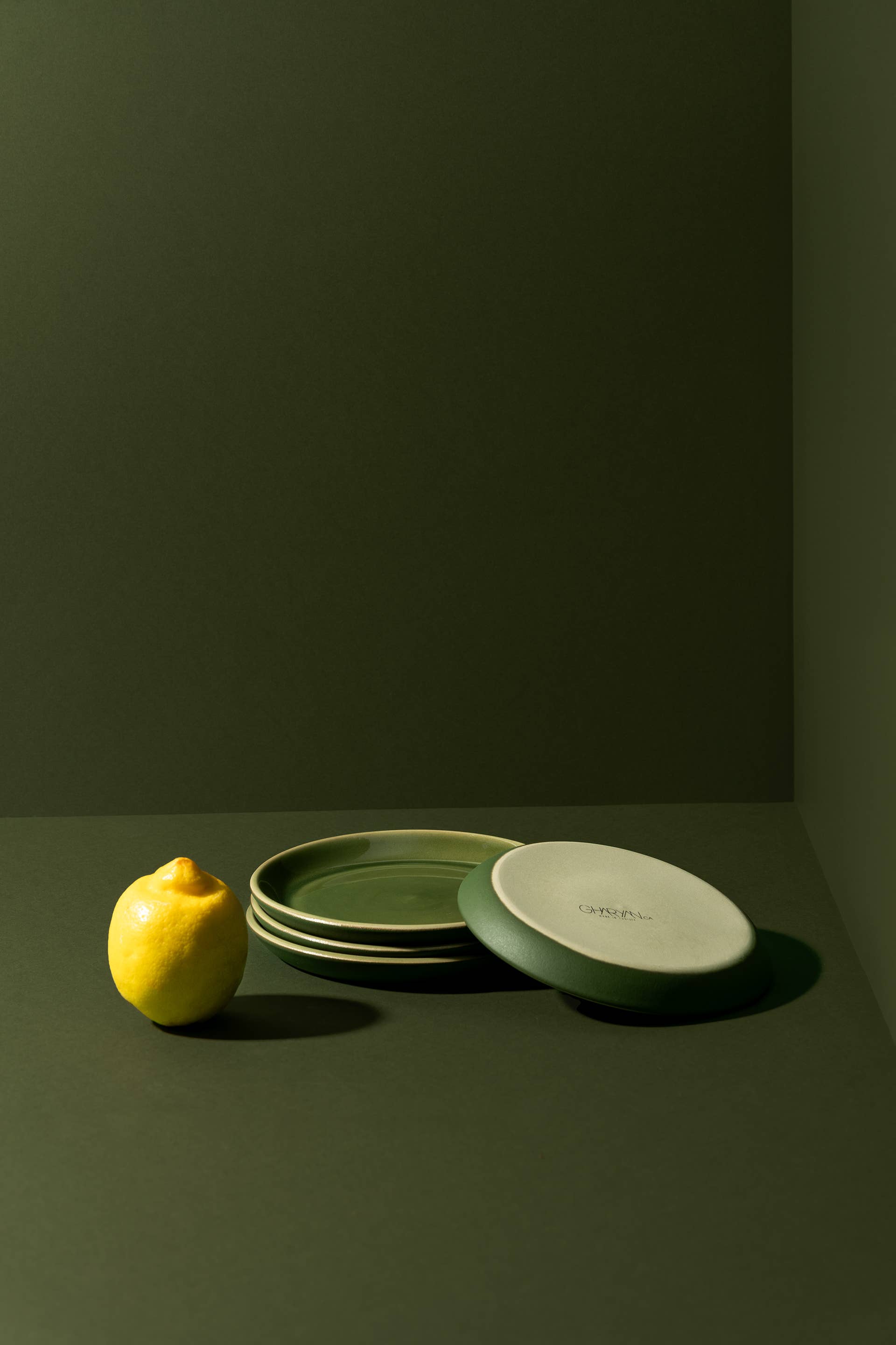 GHARYAN Stoneware & Olive Wood Tableware | USA - Wholesale Dinner Plate - Handmade Stoneware Flat Side Plate | Edan 5.9"1