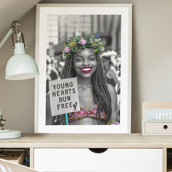 Junge Herzen laufen frei!! Kunstdruck für den Großhandel von Blue Coffee Arts