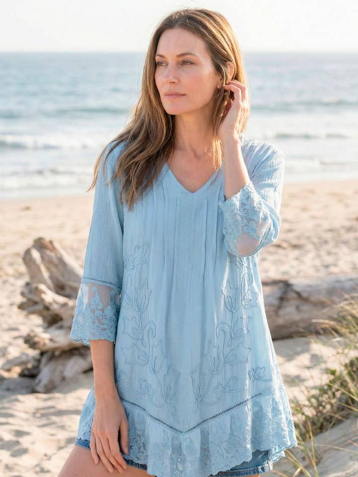 Túnica de algodão Lola por atacado de Gretty Zueger