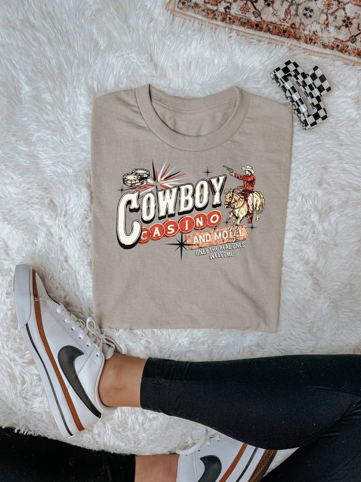 Cowboy Casino Tee for wholesale by Bar Tabs Wholesale