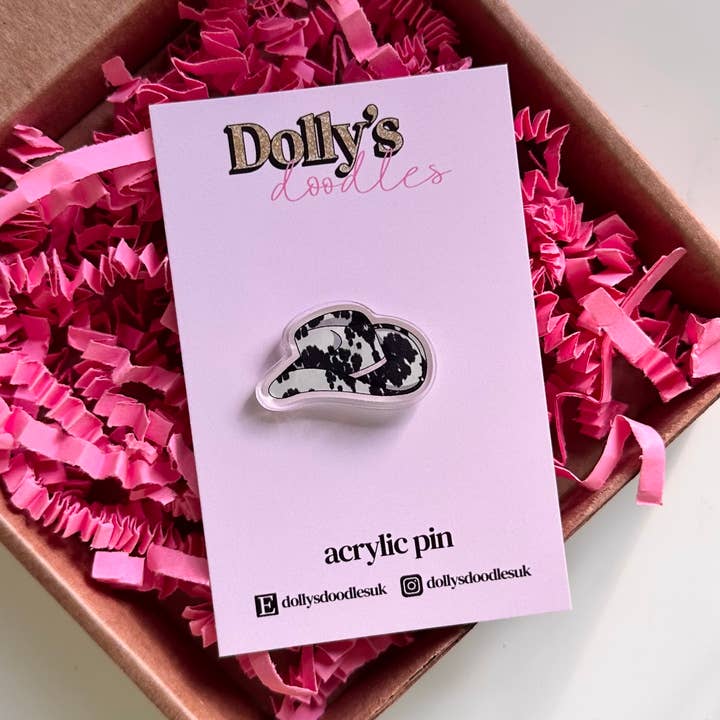 Cowgirl Hat Cowboy Rodeo Akryl Pin Sødt Piget Gave Lyserød for engroshandel hos Dolly’s Doodles