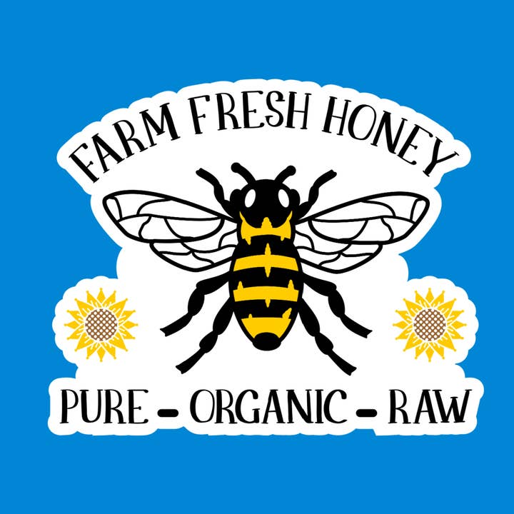 Farm Fresh Honey Waterproof Vinyl Sticker for wholesale by Something Personal