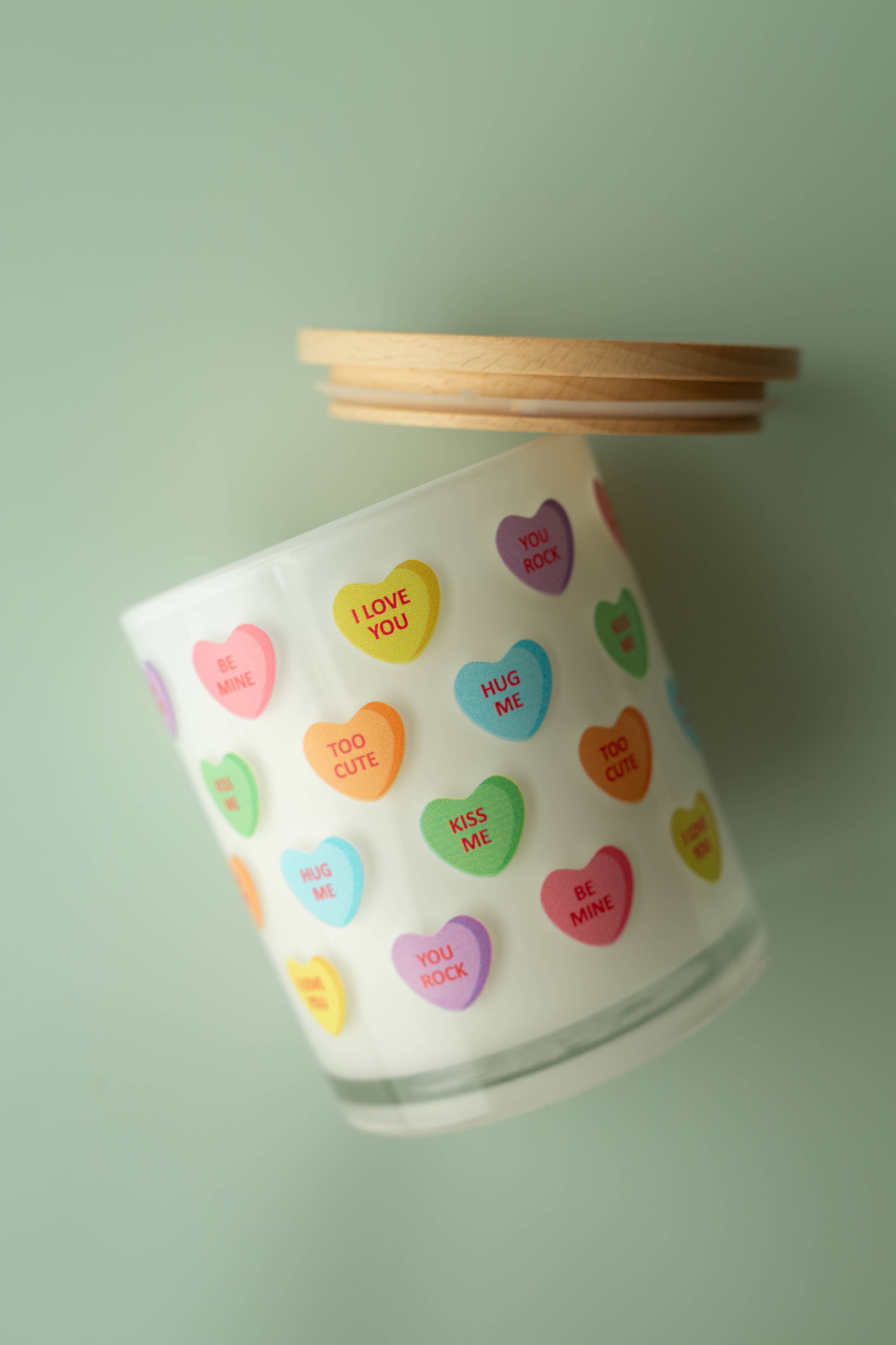 Unplug Soy Candles - Wholesale Jar/Filled Candle - Candy Hearts Valentines Soy Candle3