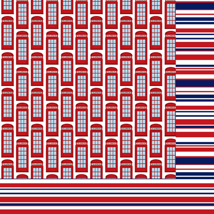 SSC Wholesale - Wholesale Scrapbook - MNineDesign's Jolly Ole London 12 x 12 Scrapbook Paper Pack & Embellishment Kit - 3 Kits3