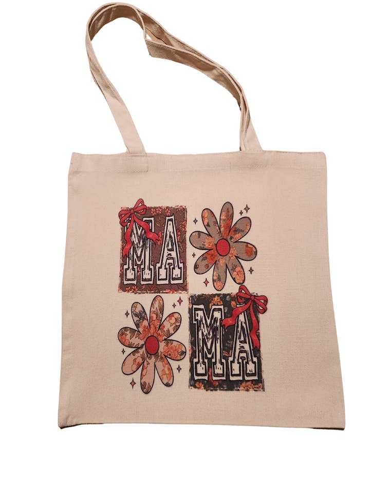 Mom Floral Plaid Totes Mothers Day Mom Birthday Canvas Tote for wholesale by Nova J