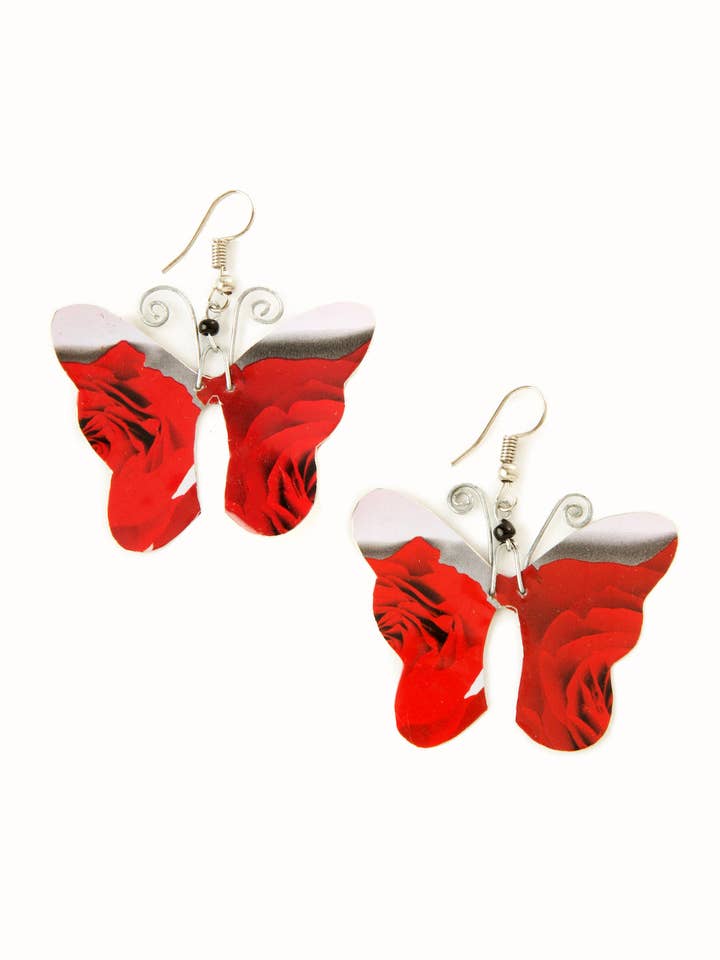 Butterfly Assorted Recycled Aluminum Earrings for wholesale by Swahili | AFRICAN MODERN