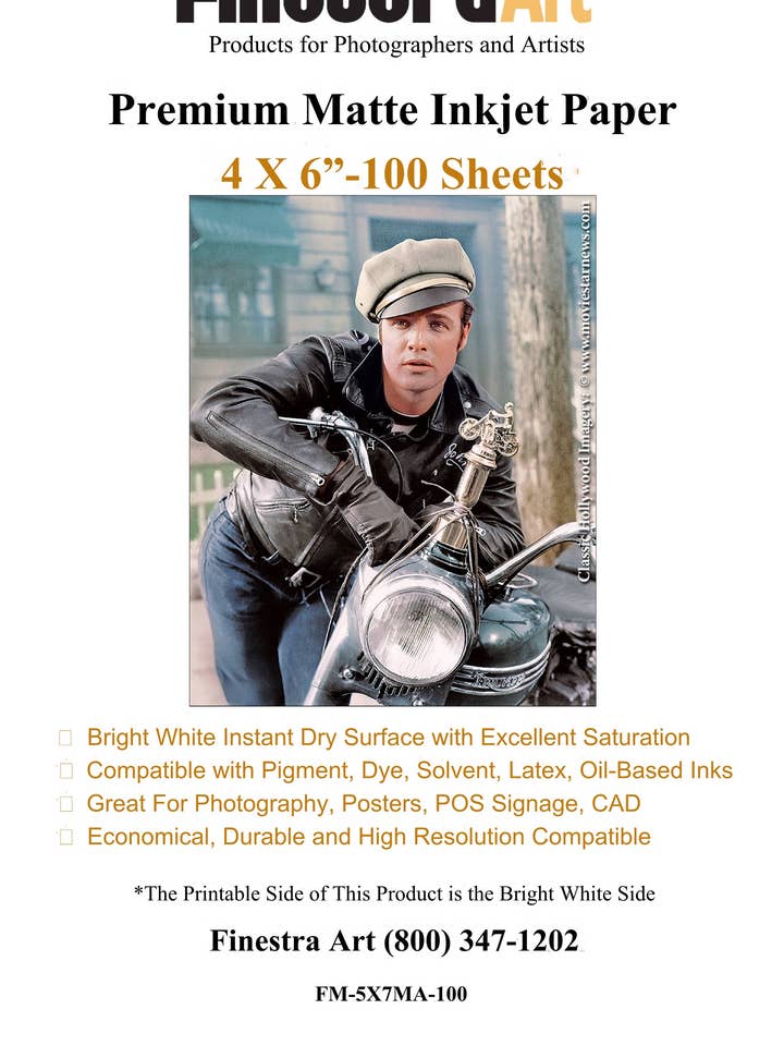 4" x 6" Premium Arctic Matte Inkjet Photo Paper- 100 Sheets for wholesale by FinestraArt