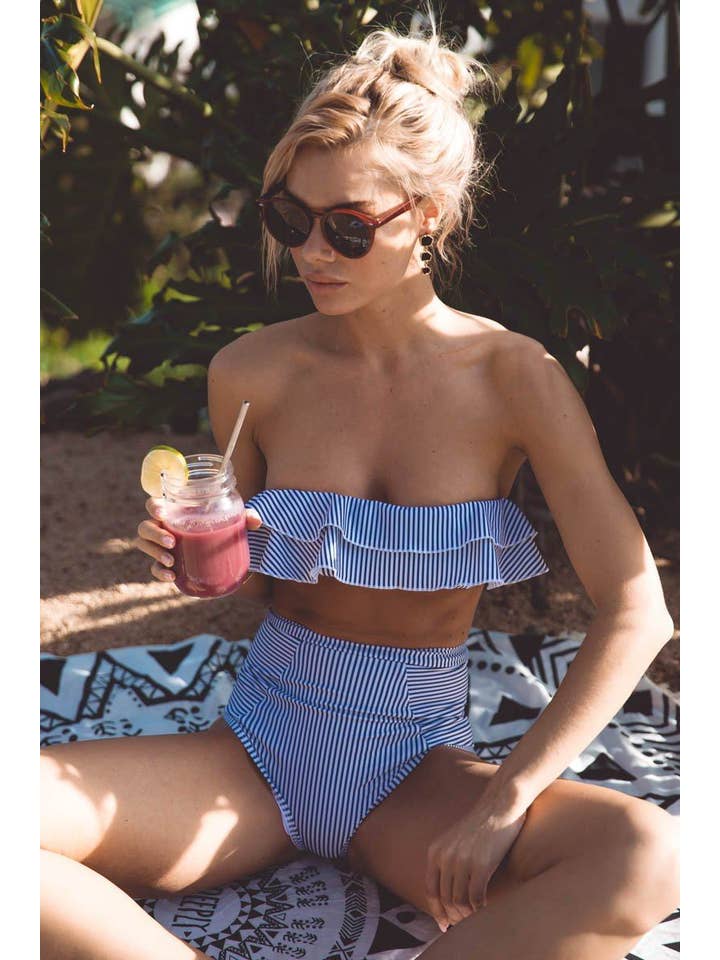 Blue White Dakota Bandeau for wholesale on Faire1