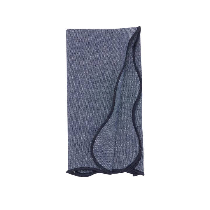 Blue Eco Chic Scallop Napkin for wholesale on Faire2