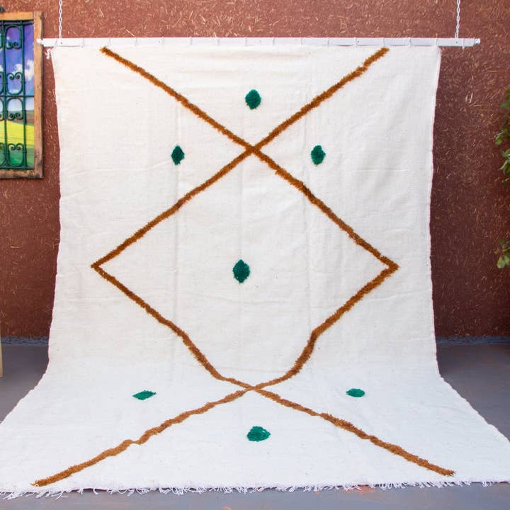 TAPIS EN LAINE AZILAL TRICOLORE pour la vente par Daridecoo