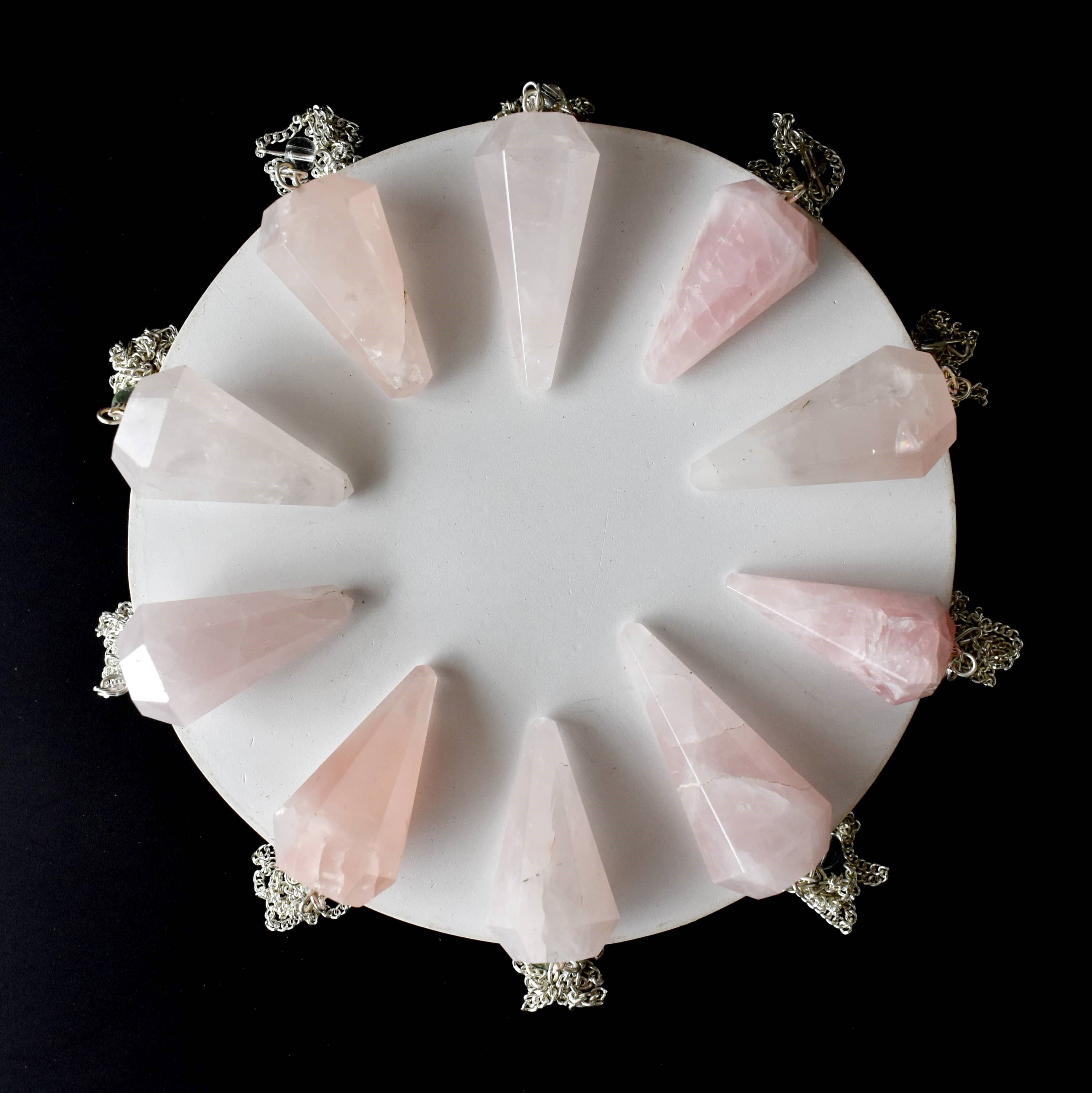 Soothing Crystals - Wholesale Spiritual Stone/Crystal - Dowsing Pendulum | Rose Quartz | Faceted Crystal Pendulum7