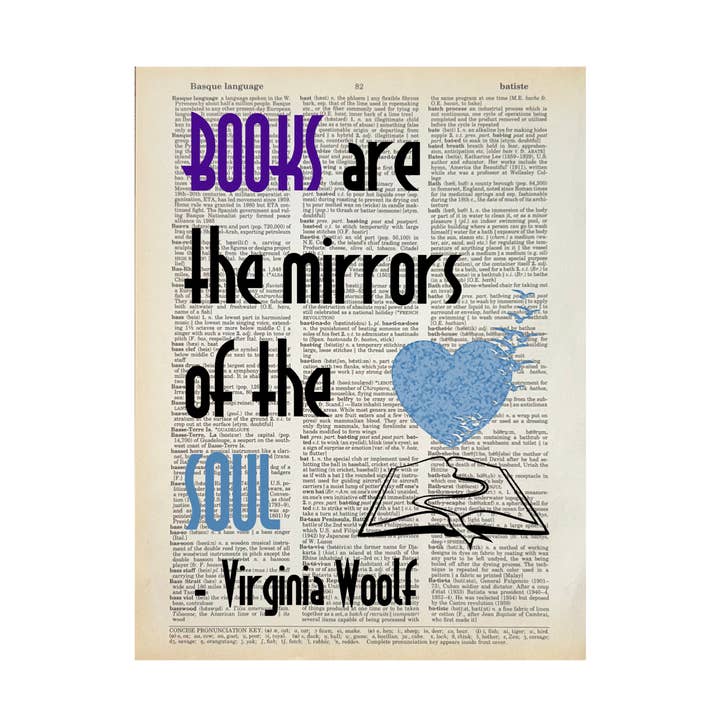 Books are the mirrors | Dictionary Print | Vintage Book Art for wholesale by Bookish Birds