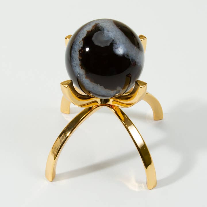 Luna Norte - Wholesale Decorative Figurine - Eye Of The Beholder Gemstone Sphere On Stand Set - Sardonyx0